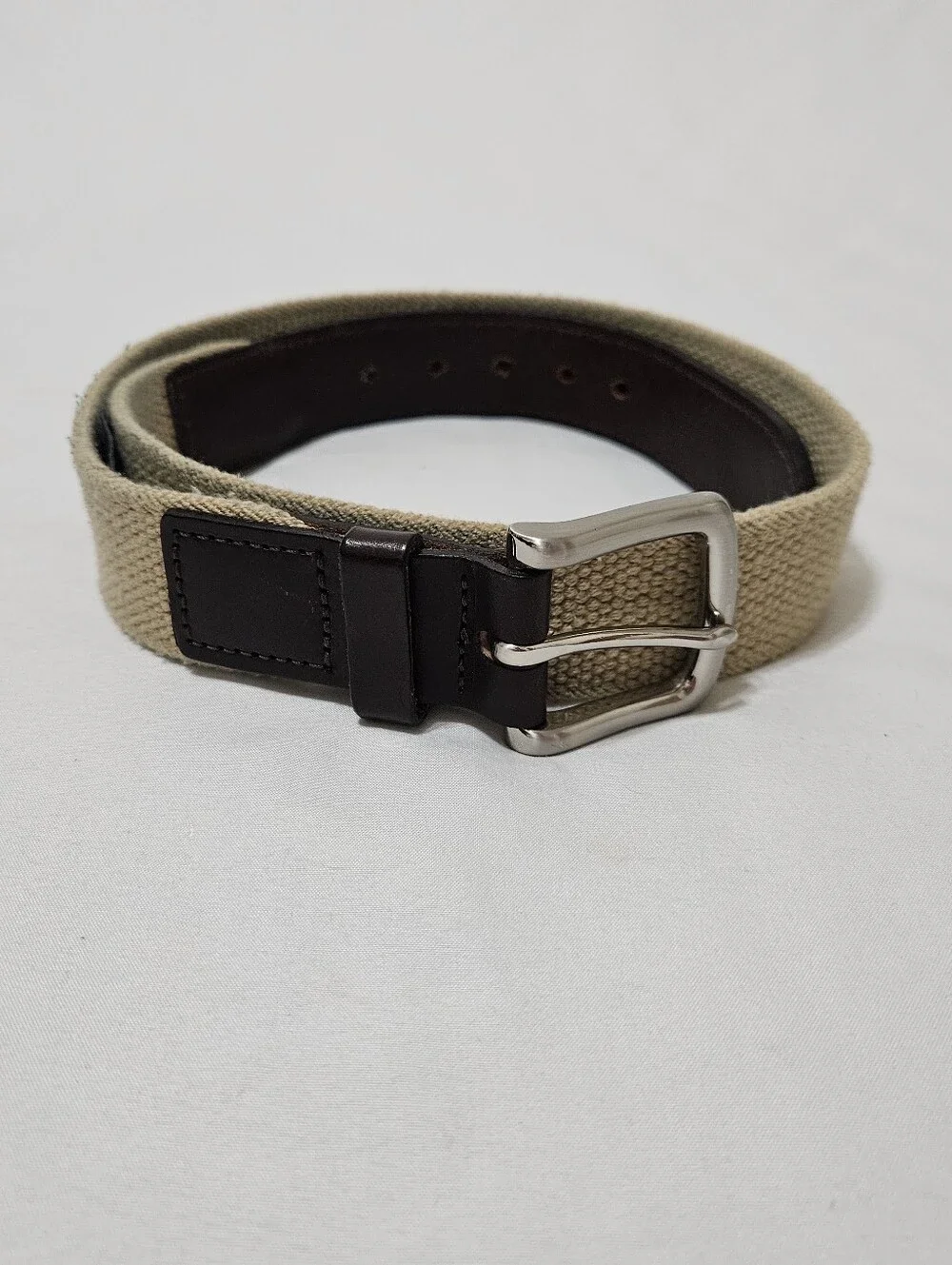 Vineyard Vines Canvas and Leather Belt Tan Brown Stretch Men's 30